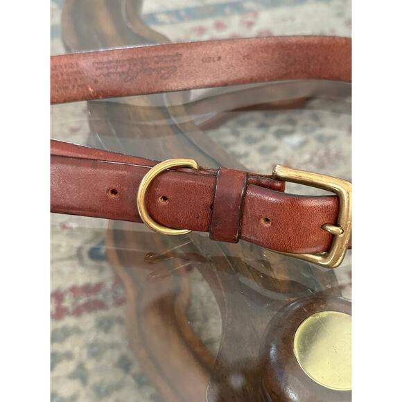 Eddie Bauer Men's Brown Genuine Leather Golden Buckle Belt Size 34 - Picture 1 of 6